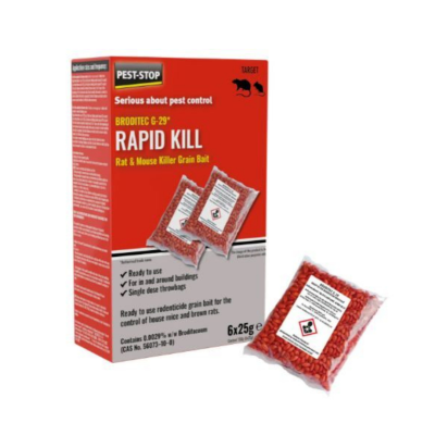 Pest-Stop Rapid Rat & Mouse Killer Grain Bait (6x25g)