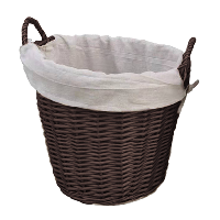 Moy Fireside (Coffee) Round Wicker Basket lined 50cm