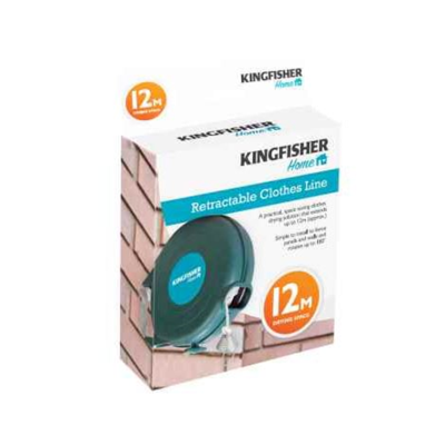 Kingfisher Retractable 12m Clothes Line Outdoor