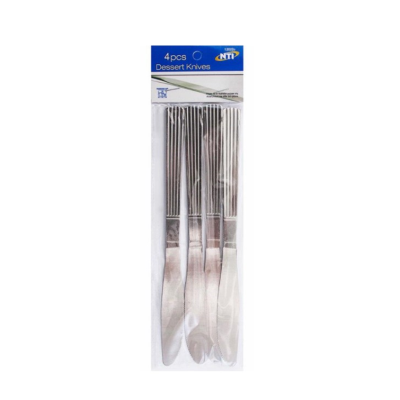 4 Piece Stainless Steel Dessert Knife & Header Card