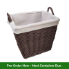 Moy Fireside (Coffee) Square Wicker Basket lined 45cm