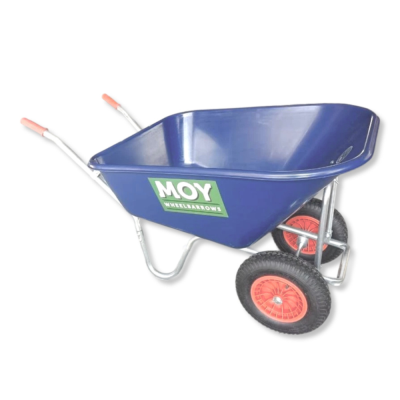 Moy 200L (Blue) Plastic Body Wheelbarrow Twin Wheel (Max Load = 180kg)