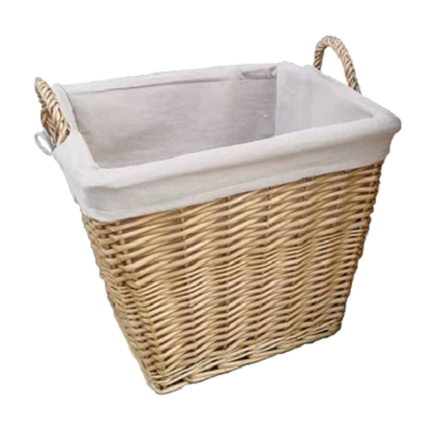 Moy Fireside (Beige) Square Wicker Basket lined 45cm