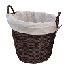 Moy Fireside (Coffee) Round Wicker Basket lined 50cm