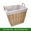 Moy Fireside (Beige) Square Wicker Basket lined 45cm