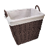 Moy Fireside (Coffee) Square Wicker Basket lined 45cm