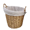 Moy Fireside (Beige) Round Wicker Basket lined 50cm
