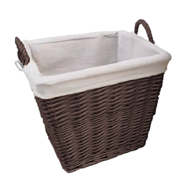 Moy Fireside (Coffee) Square Wicker Basket lined 45cm