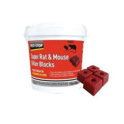 Pest-Stop Rat & Mouse Rodent Block Wax Bait 300g